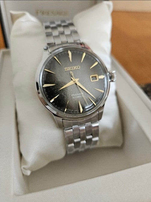 SEIKO PRESAGE COCKTAIL TIME STAR BAR SILVER & BLACK MEN WATCH (9000 LIMITED) SARY245