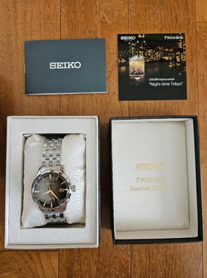 SEIKO PRESAGE COCKTAIL TIME STAR BAR SILVER & BLACK MEN WATCH (9000 LIMITED) SARY245