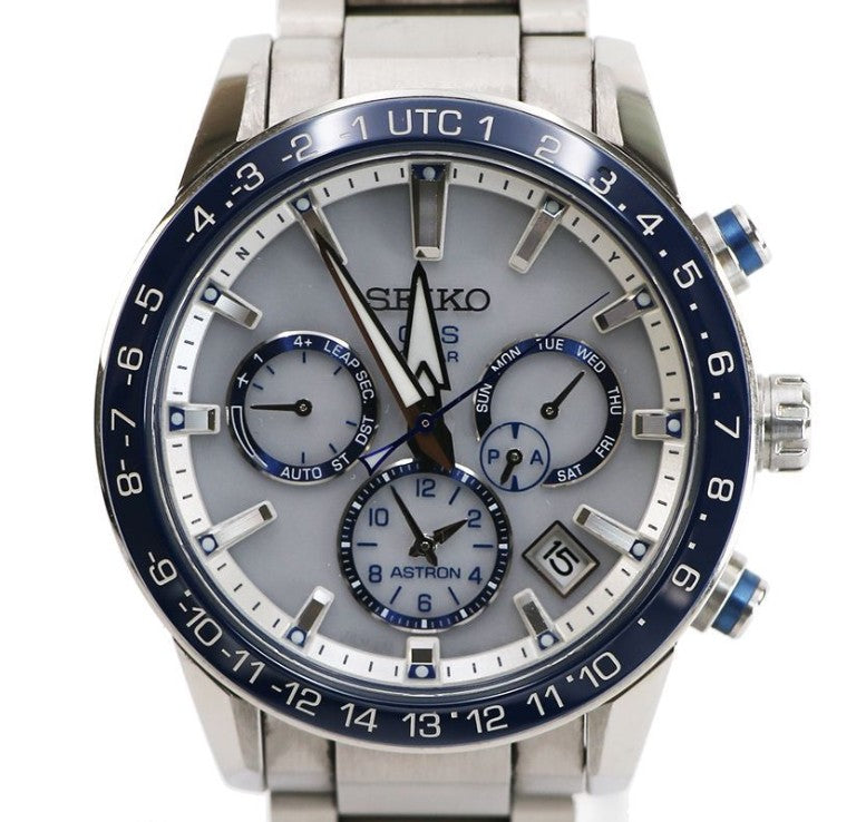 SEIKO ASTRON GPS SOLAR WORLD TIME SAPPHIRE GLASS SILVER MEN WATCH (DISCONTINUED) SBXC013