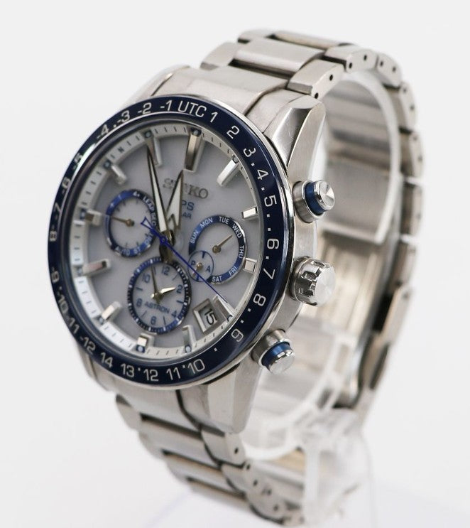 SEIKO ASTRON GPS SOLAR WORLD TIME SAPPHIRE GLASS SILVER MEN WATCH (DISCONTINUED) SBXC013
