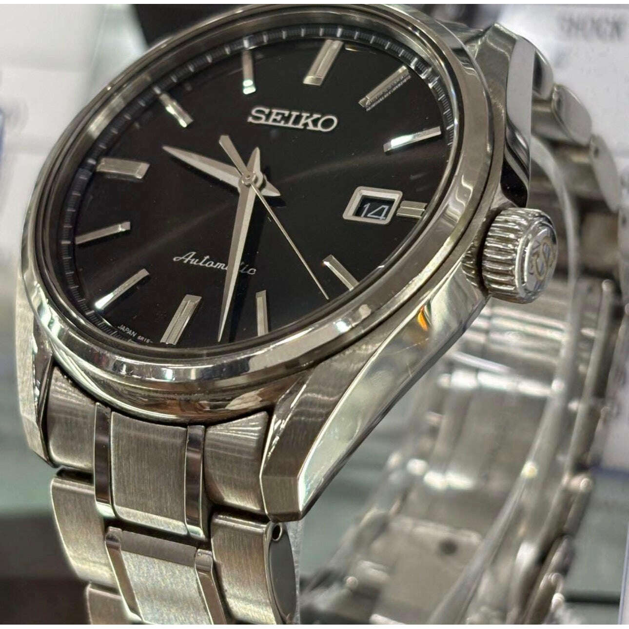 SEIKO PRESAGE PRESTIGE LINE SILVER & BLACK MEN WATCH