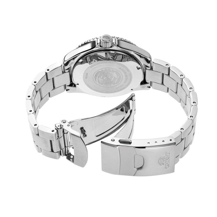 ORIENT AUTOMATIC SILVER & BORDEAUX RED MEN WATCH (200 LIMITED) RN-AA0820R