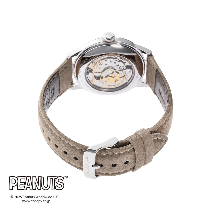 ORIENT BAMBINO AUTOMATIC PEANUTS COLLAB CREAM YELLOW MEN WATCH (150 LIMITED) RN-AC0M17G