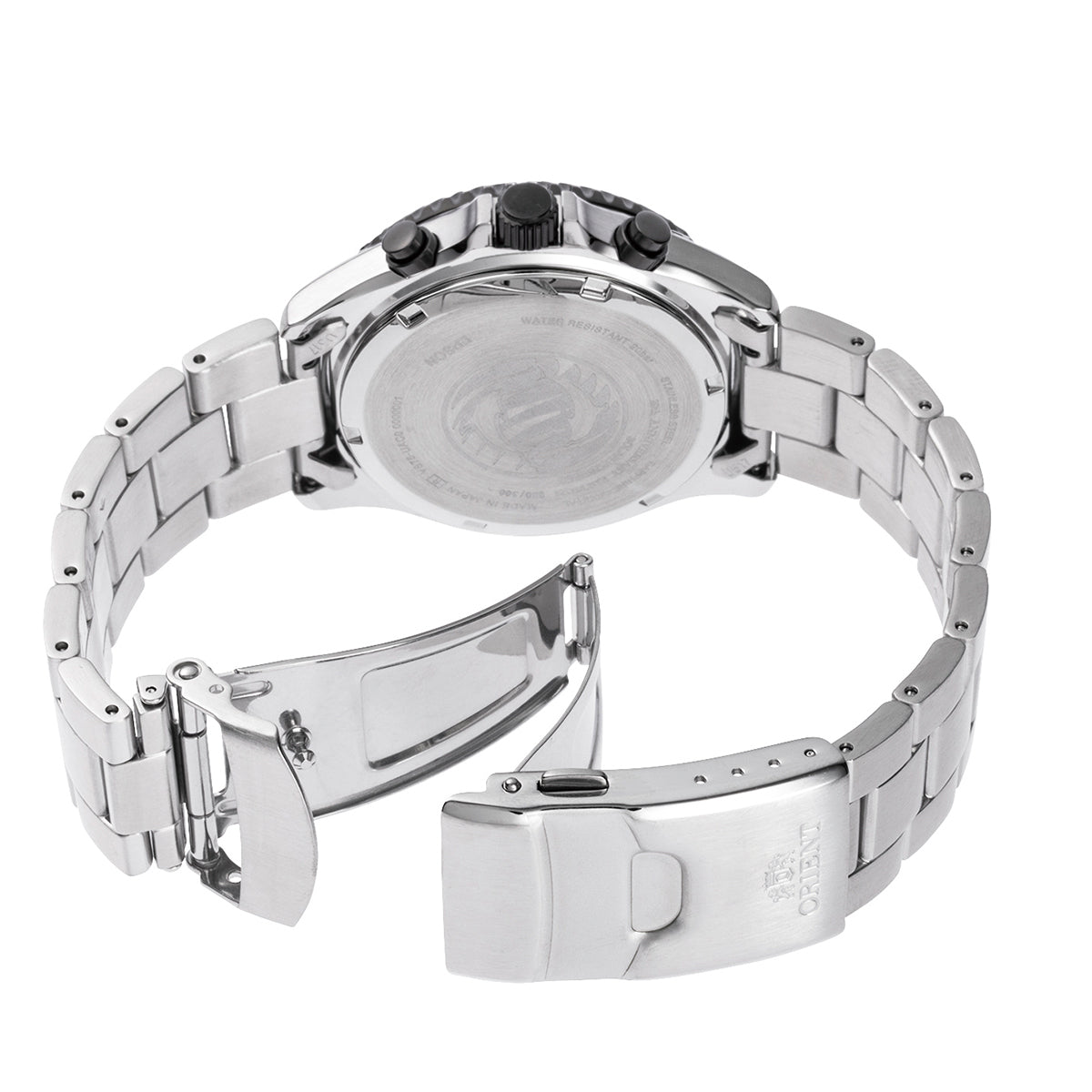 ORIENT MAKO SOLAR CHRONOGRAPH SILVER & BLUE MEN WATCH (LIMITED 300) RN-TX0208L