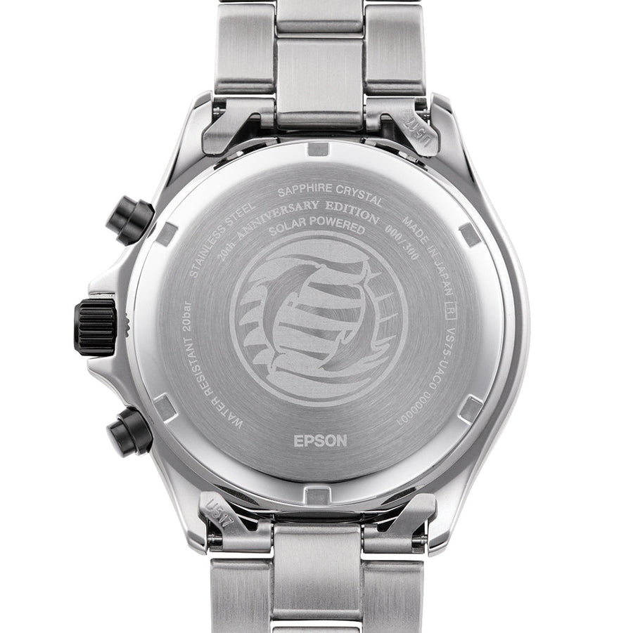 ORIENT MAKO SOLAR CHRONOGRAPH SILVER & BLUE MEN WATCH (LIMITED 300) RN-TX0208L
