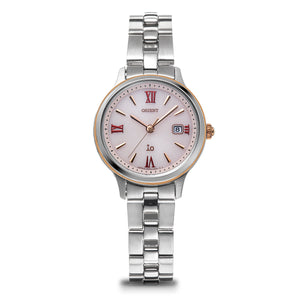 ORIENT IO SOLAR SILVER & GOLD PINK WOMEN WATCH RN-WG0006P