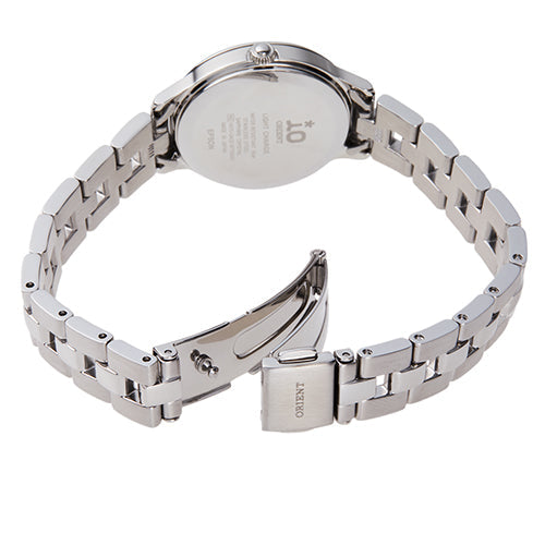 ORIENT IO SOLAR SILVER WHITE PEARL WOMEN WATCH RN-WG0007A