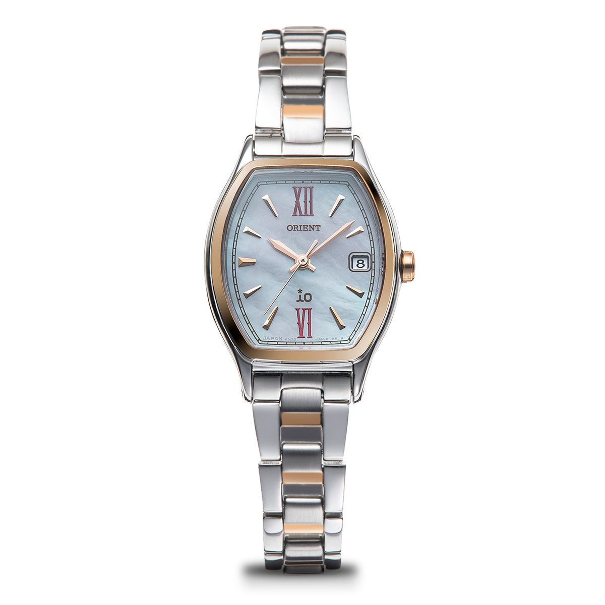 ORIENT IO SOLAR SILVER PINK GOLD & BLUE WOMEN WATCH RN-WG0010A