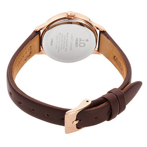ORIENT IO SOLAR BROWN LEATHER STRAP WHITE DIAL WOMEN WATCH RN-WG0410S