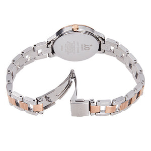 ORIENT IO SOLAR SILVER & GOLD WHITE PEARL WOMEN WATCH RN-WG0415A
