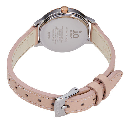 ORIENT IO NATURAL & PLAIN SOLAR BEIGE LEATHER STRAP WOMEN WATCH RN-WG0416S