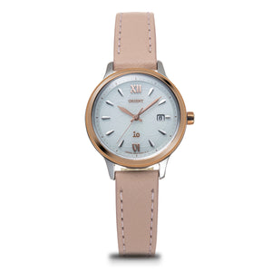 ORIENT IO NATURAL & PLAIN SOLAR BEIGE LEATHER STRAP WOMEN WATCH RN-WG0416S