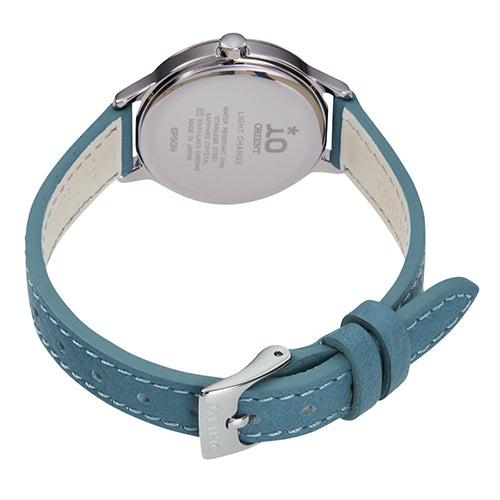 ORIENT IO NATURAL & PLAIN SOLAR BLUE LEATHER STRAP WOMEN WATCH RN-WG0417S