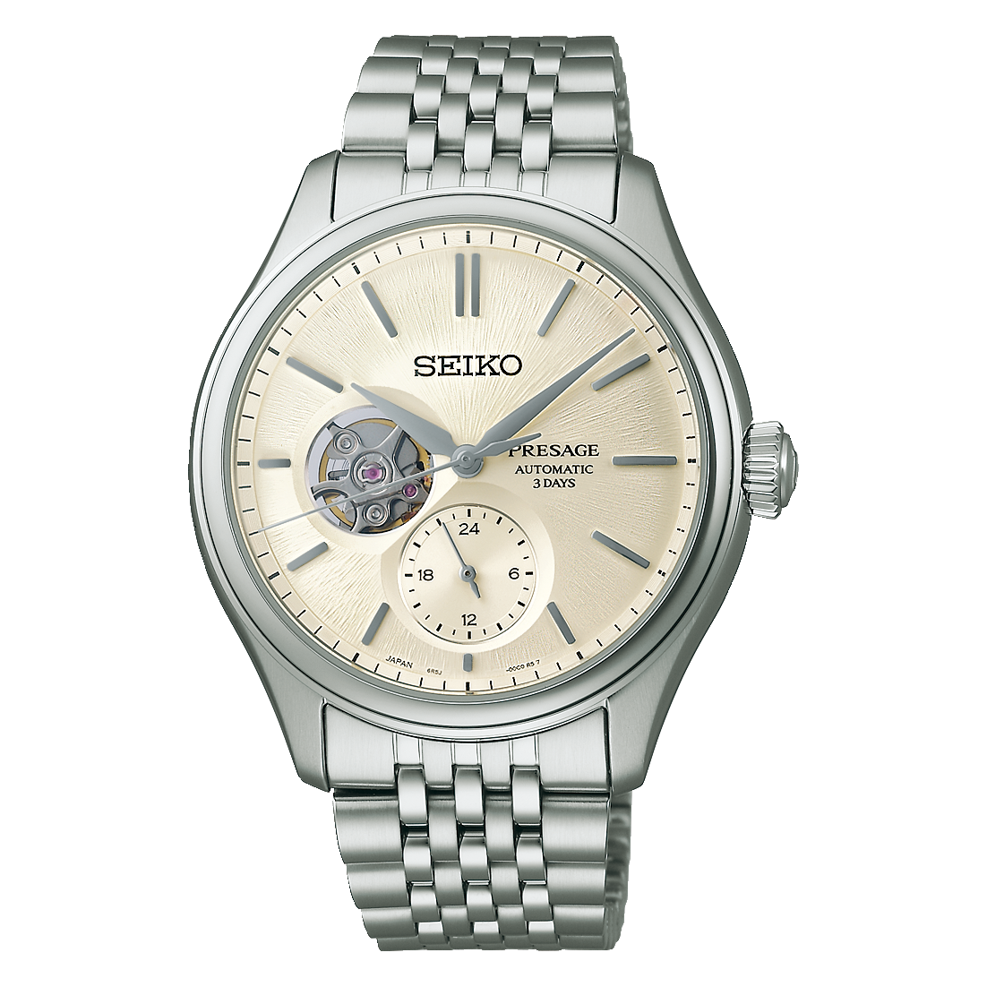 SEIKO PRESAGE CLASSIC SERIES MECHANICAL AUTOMATIC SILVER MEN WATCH SARJ007