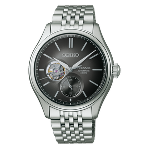 SEIKO PRESAGE CLASSIC SERIES MECHANICAL AUTOMATIC SILVER & BLACK MEN WATCH SARJ009