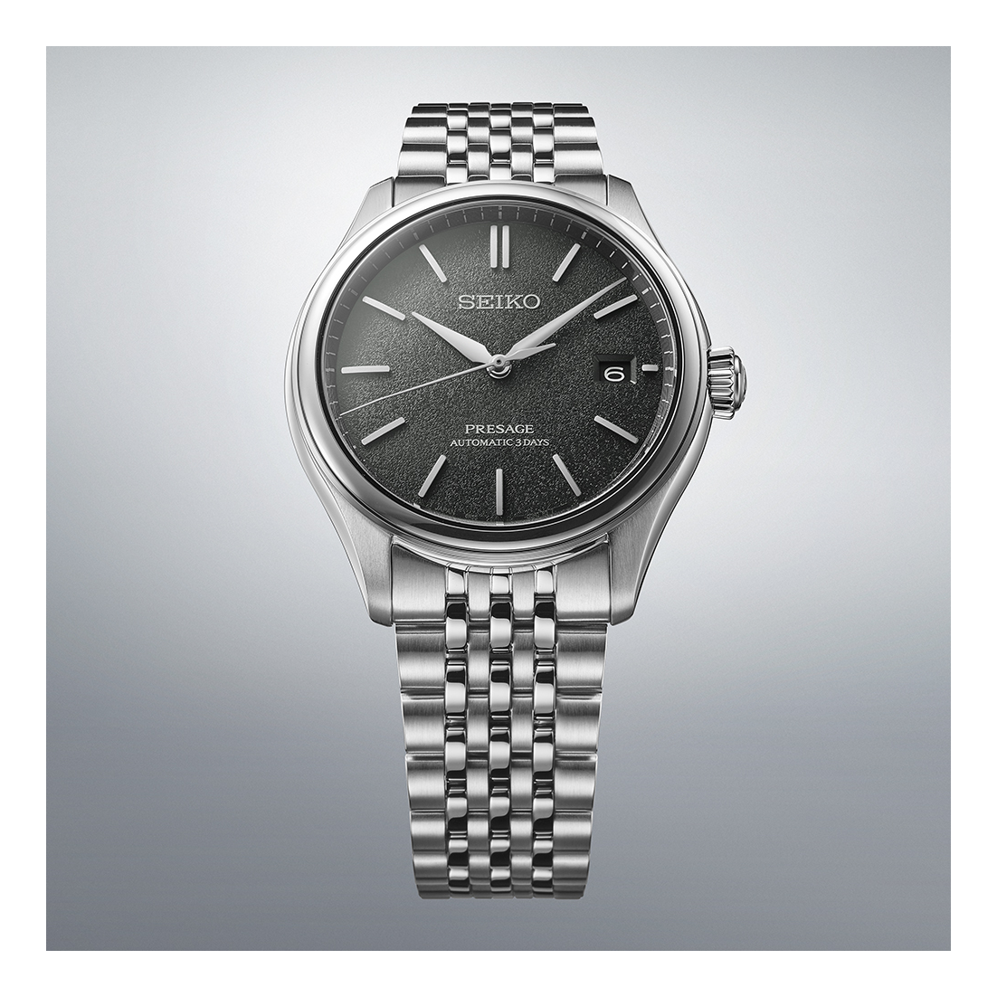SEIKO PRESAGE CLASSIC SERIES AUTOMATIC SILVER & SENSAICHA COLOR MEN WATCH SARX123