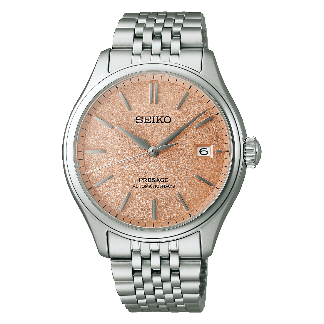 SEIKO PRESAGE CLASSIC SERIES SILVER & ARAIGAKI ORANGE COLOR MEN
