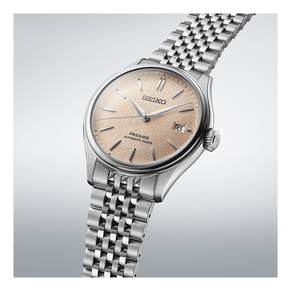 SEIKO PRESAGE CLASSIC SERIES SILVER & ARAIGAKI ORANGE COLOR MEN