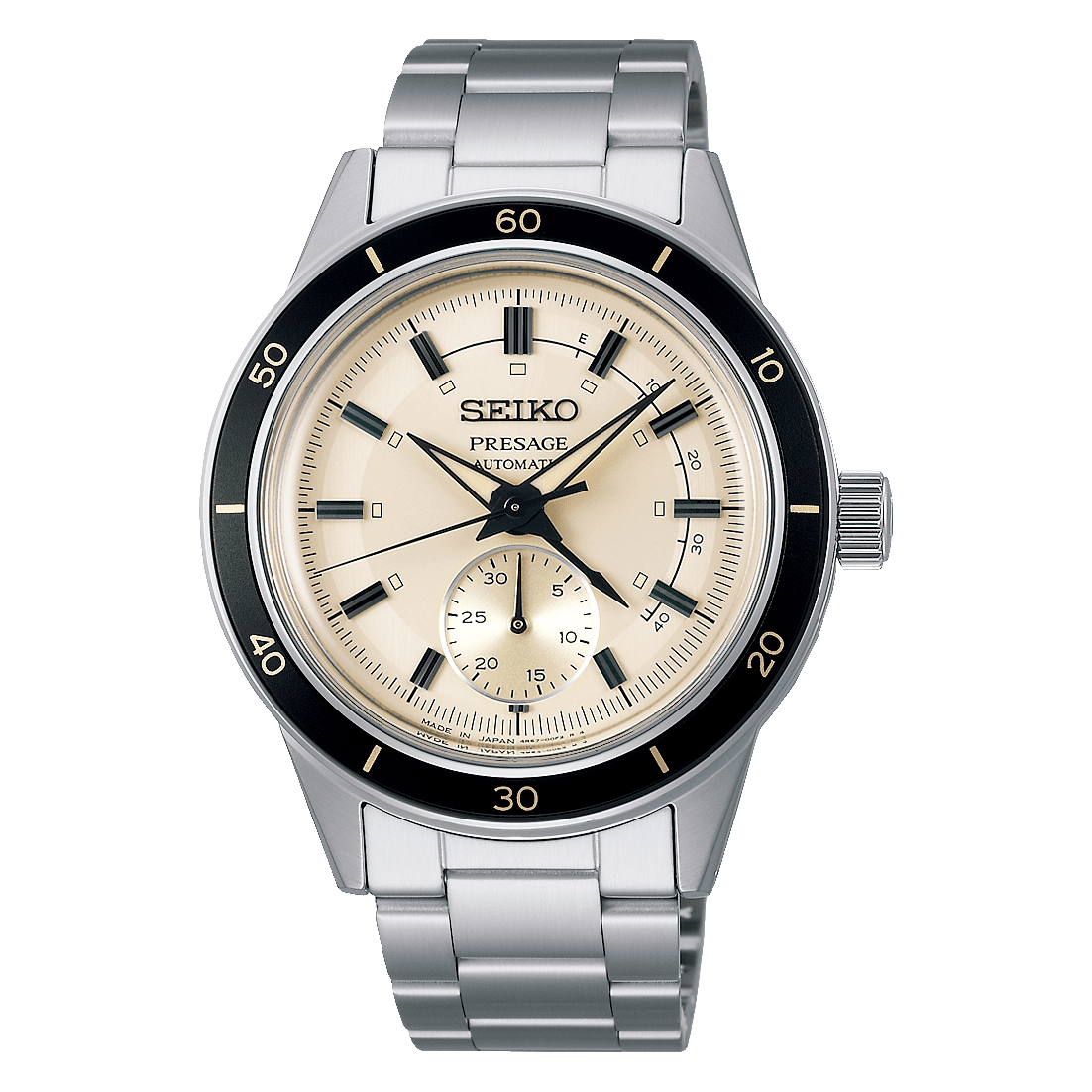 SEIKO PRESAGE BASIC LINE : STYLE 60'S SERIES SILVER & IVORY MEN