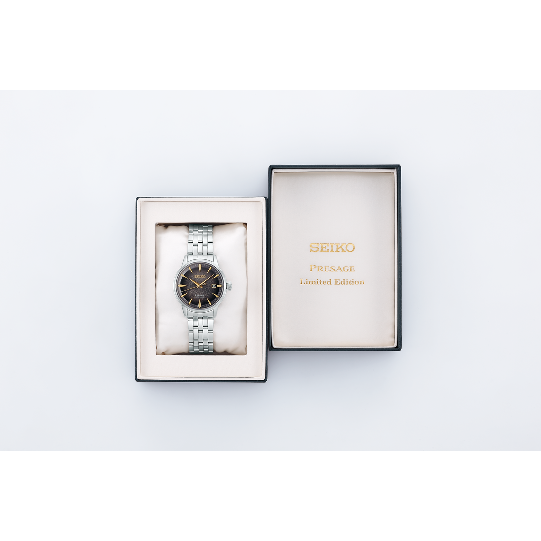 SEIKO PRESAGE COCKTAIL TIME STAR BAR LIMITED EDITION SILVER & BLACK MEN WATCH SARY245