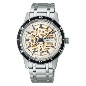 SEIKO PRESAGE STYLE 60'S SERIES AUTOMATIC SILVER & IVORY MEN WATCH SARY255