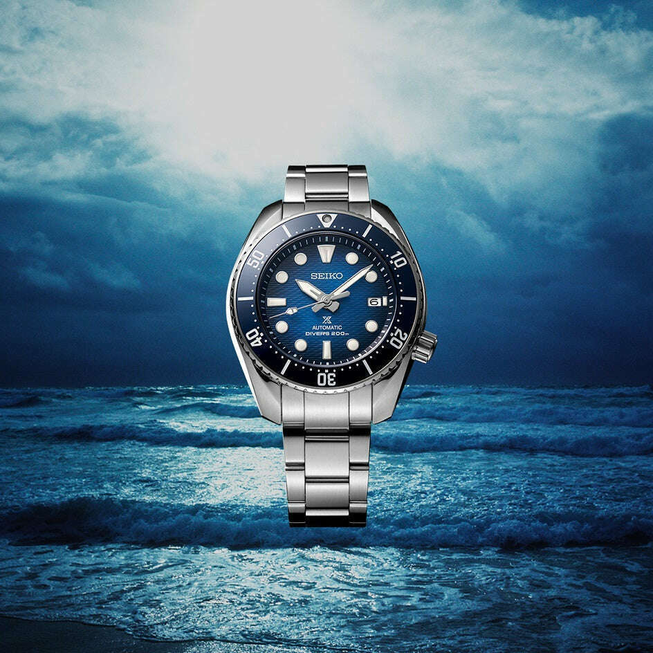 ROOK JAPAN:SEIKO PROSPEX SUMO MECHANICAL BLUE GRADATION DIAL SILVER MEN WATCH SBDC175,JDM Watch,Seiko Prospex