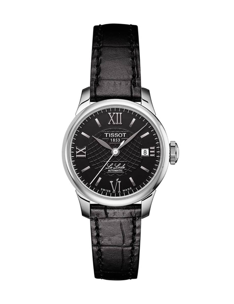 TISSOT LE LOCLE AUTOMATIC LADY BLACK LEATHER STRAP 25 MM WOMEN WATCH T41.1.123.57