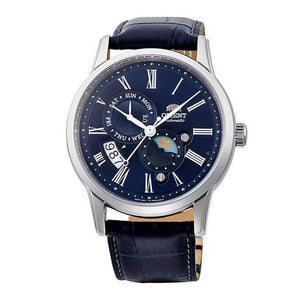 ORIENT SUN&MOON AUTOMATIC BLUE LEATHER MEN WATCH RA-AK0011D10B