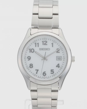 SEIKO SELECTION S SERIES SOLAR SILVER & WHITE MEN WATCH SBPX153