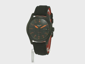 SEIKO 5 SPORTS FIELD "MILITARY" STREET STYLE NYLON STRAP BLACK & ORANGE MEN WATCH SBSA143