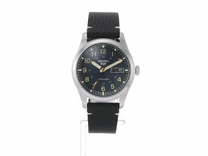 SEIKO 5 SPORTS FIELD "SPECIALIST STYLE" BLACK LEATHER STRAP BLUE DIAL MEN WATCH SBSA119