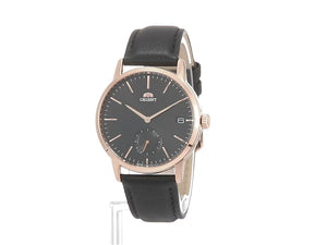 ORIENT BASIC CONCEPT SMALL SECOND LEATHER STRAP BLACK & PINK GOLD MEN WATCH RN-SP0003B