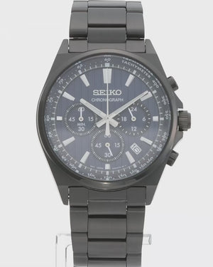 SEIKO SELECTION S SERIES STAINLESS STEEL CHRONOGRAPH BLACK & BLUE MEN WATCH SBTR035