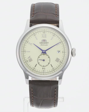 ORIENT BAMBINO AUTOMATIC BROWN LEATHER STRAP IVORY MEN WATCH RN-AP0105Y