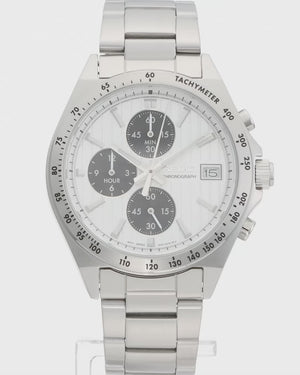 SEIKO SELECTION S SERIES CHRONOGRAPH SILVER & WHITE MEN WATCH SBTR039