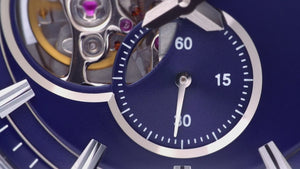 ORIENT AUTOMATIC CONTEMPORARY SEMI-SKELETON SILVER & NAVY BLUE MEN WATCH RN-AR0002L