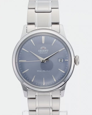 ORIENT BAMBINO AUTOMATIC SILVER & LIGHT BLUE MEN WATCH RN-AC0M10L
