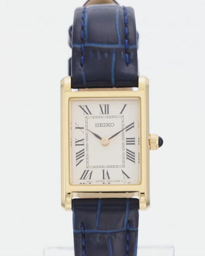 SEIKO SELECTION NANO UNIVERSE COLLABORATION VINTAGE GOLD & NAVY WOMEN WATCH SSEH004