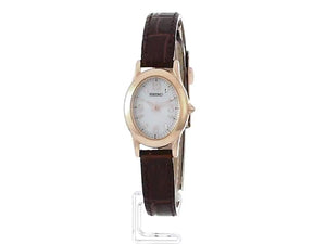 SEIKO SELECTION TISSE SOLAR BROWN LEATHER STRAP OVAL DIAL WOMEN WATCH SWFA148