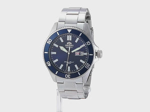 ORIENT MAKO DIVER WATCH AUTOMATIC SILVER & NAVY BLUE MEN WATCH RN-AA0007L