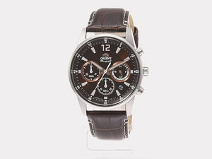 ORIENT CHRONOGRAPH BROWN LEATHER STRAP MEN WATCH RN-KV0005Y