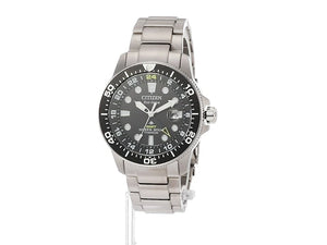 CITIZEN PROMASTER ECO DRIVE MARINE SERIES GMT DIVER SILVER MEN WATCH BJ7110-89E