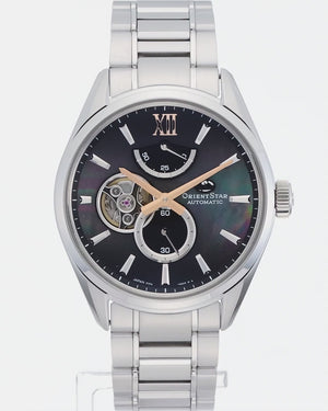 ORIENT STAR SEMI-SKELETON M34 F7 SILVER & CHARCOAL GREY MEN WATCH (LIMITED 300) RK-BY0006A