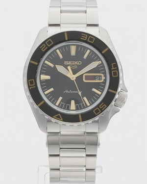 SEIKO 5 SPORTS SKX NEW SUITS STYLE SILVER, BLACK & GOLD MEN WATCH SBSA261