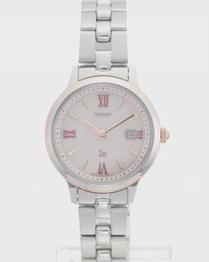 ORIENT IO SOLAR SILVER & GOLD PINK WOMEN WATCH RN-WG0006P