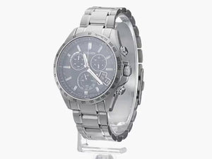CITIZEN COLLECTION ECO-DRIVE RADIO DIRECT FLIGHT BLACK & SILVER MEN WATCH BY0130-51E