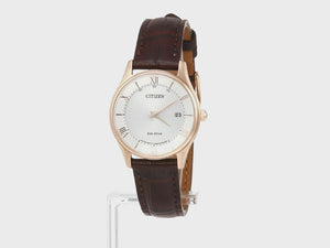 CITIZEN COLLECTION ECO-DRIVE RADIO SOLAR ANALOG LEATHER STRAP LADIES WATCH ES0002-06A