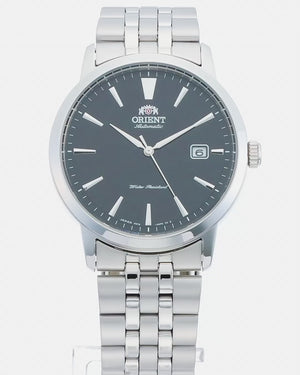 ORIENT AUTOMATIC ANALOG SILVER & BLACK MEN WATCH RN-AC0F01B