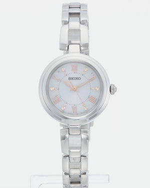 SEIKO SELECTION SOLAR RADIO WAVE SILVER & WHITE WOMEN WATCH SWFH089