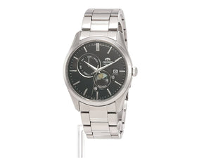 ORIENT SUN&MOON CONTEMPORARY AUTOMATIC SILVER & BLACK MEN WATCH RN-AK0302B
